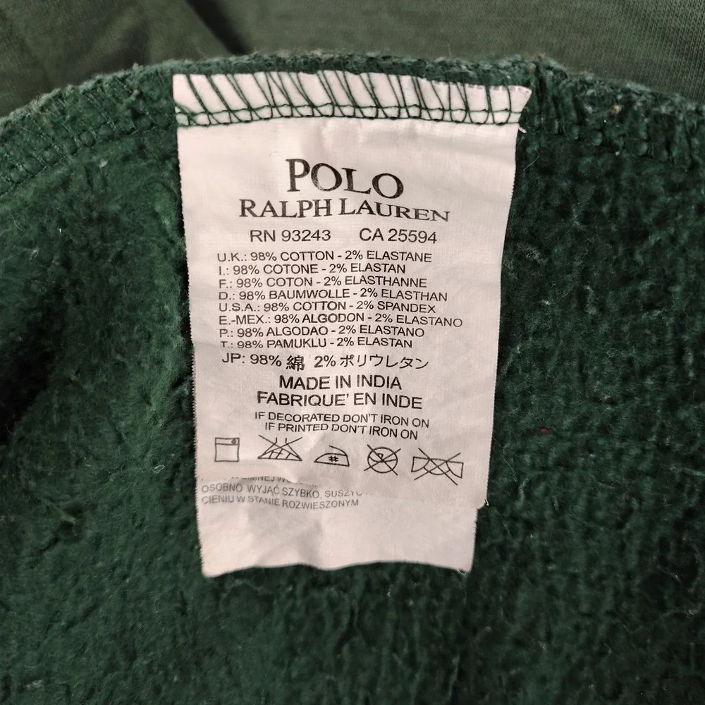Polo Ralph Lauren Crest Sweatshirt XL Green Custom Fit Embroidered Pullover